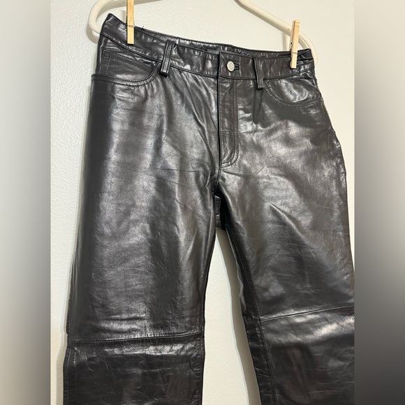GAP Black Leather Boot Cut Pants - Picture 4 of 6
